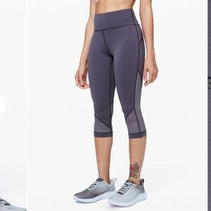 Lululemon Turn Up The Tension Crop Moonwalk Purple Athletic Crop Legging - Sz 6